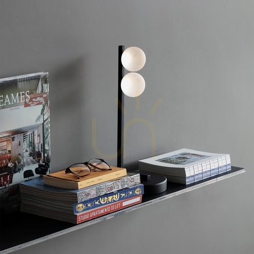 Check Table Lamp Ideallux Binomio Black Glass Metal 16 cm 353302