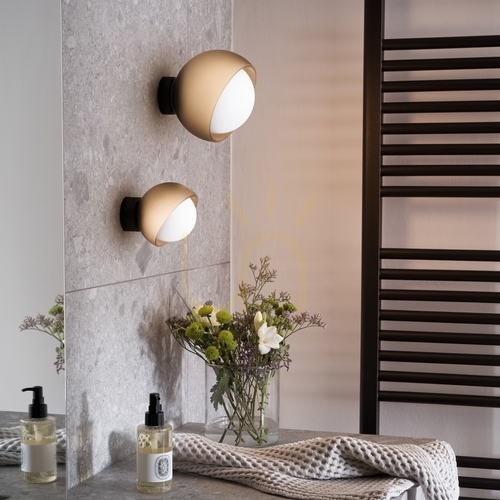 Check Wall Light Ideallux Bloom Brass Glass 11.5 cm 366531