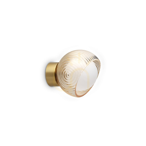 Check Wall Light Ideallux Bloom Brass Glass 11.5 cm 366531