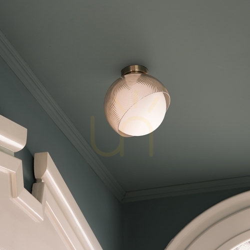 Check Plafon Ideallux Bloom brass glass 30 cm 366593