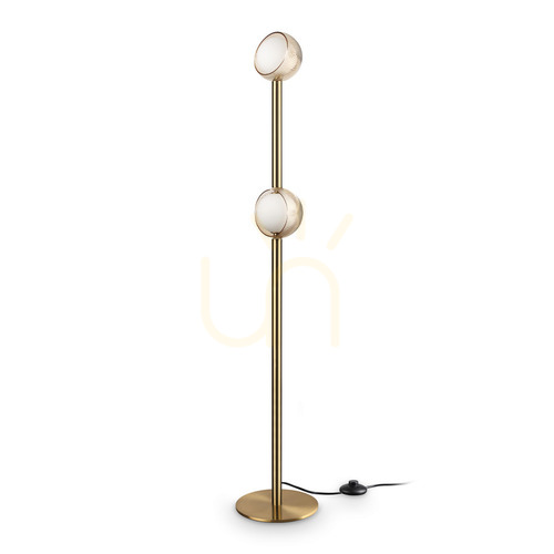 Check Standing Lamp Ideallux Bloom Brass Glass LED 30 cm 366616