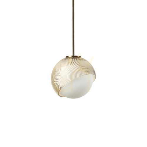 Check Pendant Light Ideallux Bloom Brass Glass 22 cm 366661