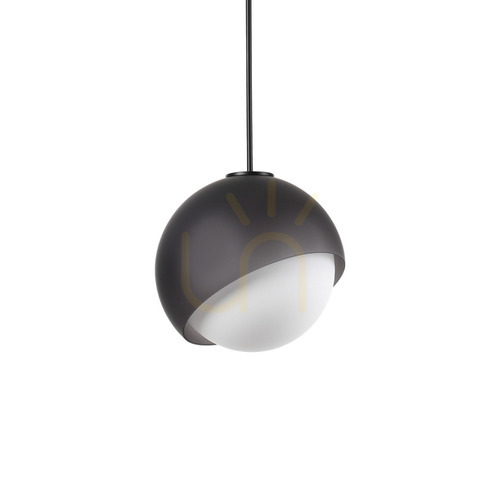 Check Pendant Light Ideal Lux Bloom Black Glass Metal 30 cm 366692