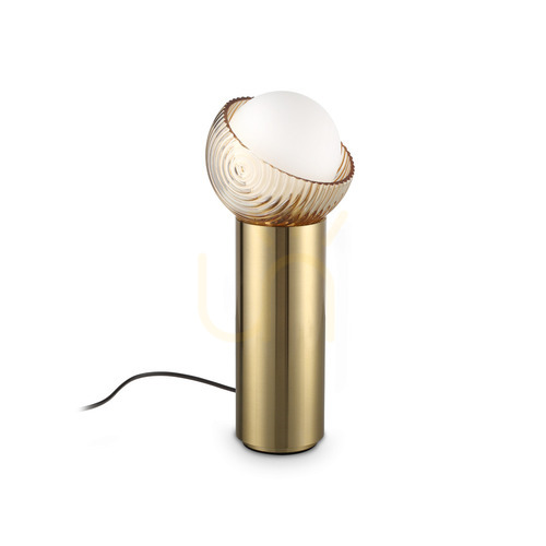 Check Table Lamp Ideallux Bloom Brass Glass 11.5 cm 366524