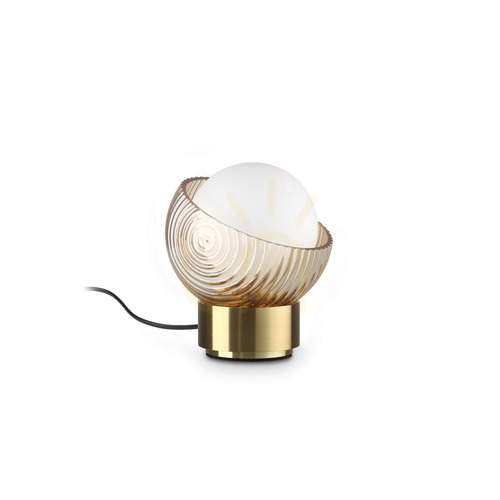 Check Table Lamp Ideallux Bloom Brass Glass 11.5 cm 366500
