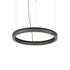 Pendant Light Ideallux Crown Black LED 60 cm 365008 small 0