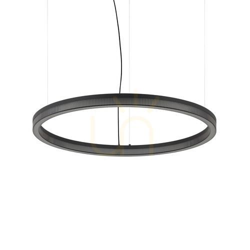 Check Pendant Light Ideallux Crown Black LED 80 cm 365015