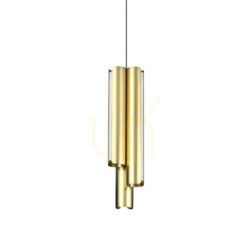 Check Pendant Light Ideallux Dorica Brass 3-Light LED 27W 9.5 cm 366494