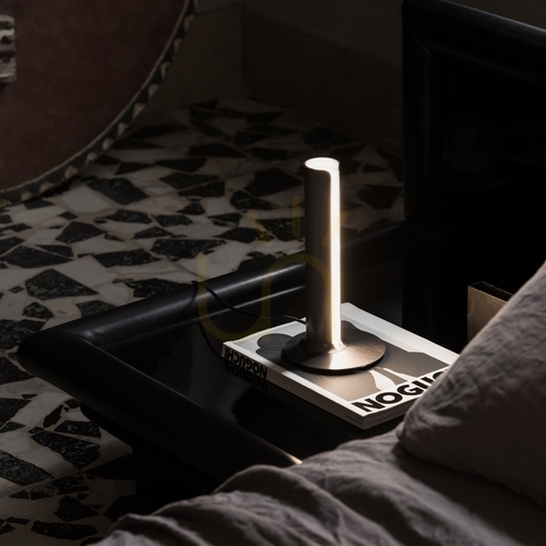Check Table Lamp Ideallux DORICA Silver LED 8W Dimmable 13 cm 354149