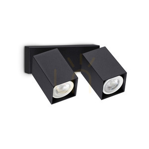 Wall Light Ideallux Dynamite 371238 Black Round Up Down GU10 2-Light 16.5 cm small 0