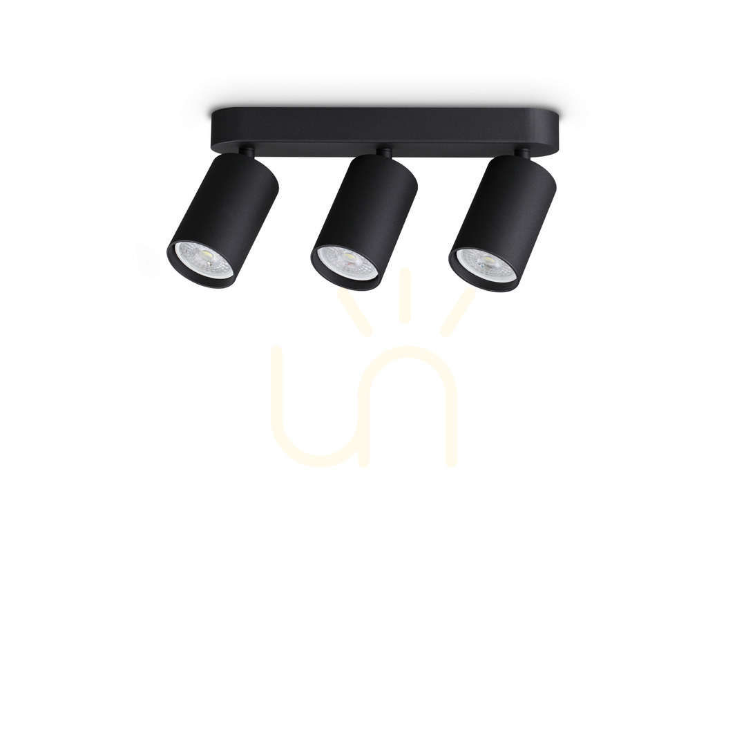 Plafon Ideallux Dynamite 371252 czarny 3xGU10 27,5 cm