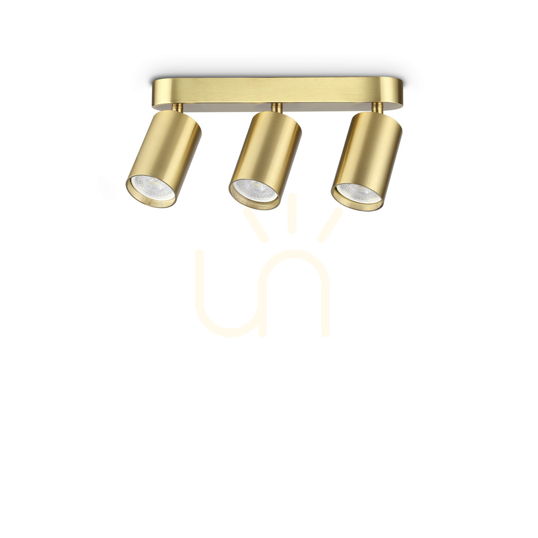 Plafond Ideallux Dynamite Brass 3xGU10 27.5 cm 371269