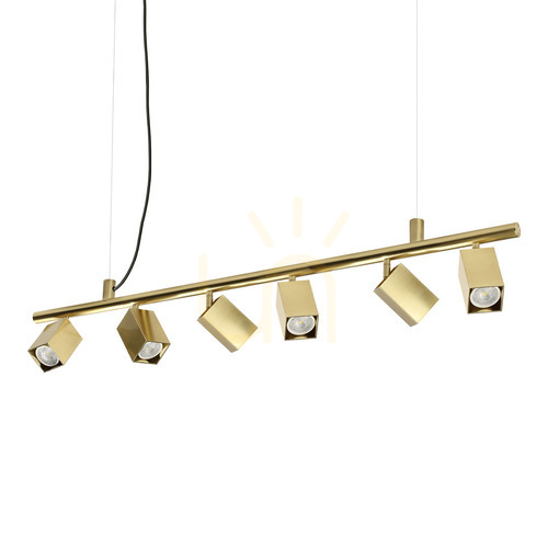 Check Pendant Light Ideallux Dynamite Brass 6xGU10 115.5 cm 371429