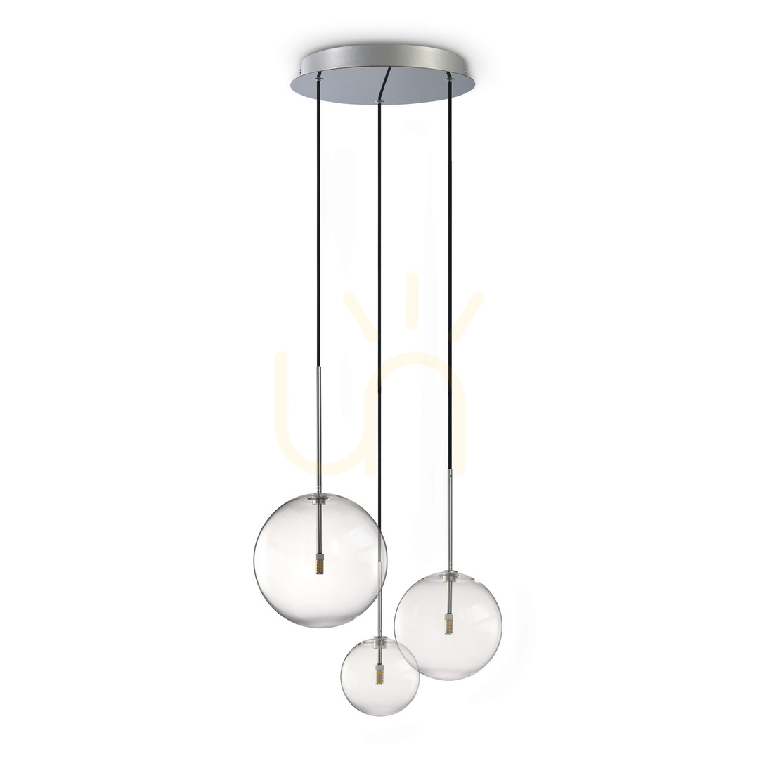 Pendant Light Ideallux Equinoxe Chrome Glass 42 cm 339696