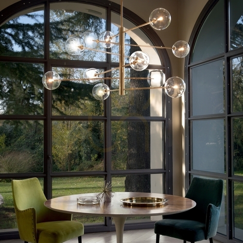 Check Pendant Light Ideallux Equinoxe Brass Glass 42 cm 339702