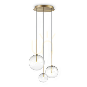 Pendant Light Ideallux Equinoxe Brass Glass 42 cm 339702 small 0