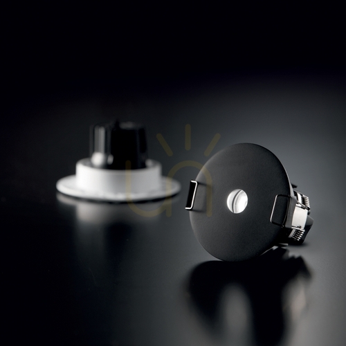 Check Recessed Downlight Ideallux Infinity Black 3000K 7W Ø6.5 cm 355702