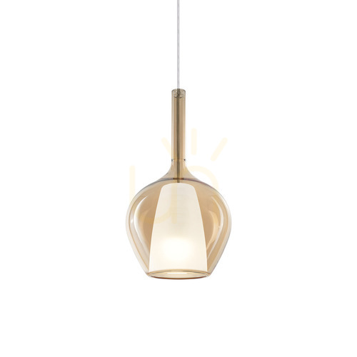 Check Pendant Light Ideal Lux Kalique Amber Glass 18 cm 359885