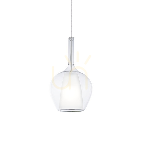 Check Pendant Light Ideallux Kalique Transparent Glass 18 cm 359939