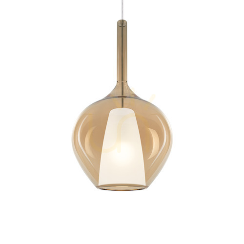 Check Pendant Light Ideallux Kalique Amber Glass 28 cm 359526