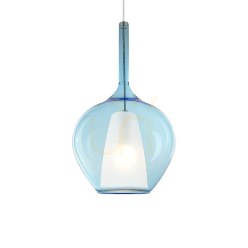 Check Pendant Light Ideallux Kalique Blue 28 cm 359588