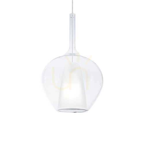 Check Pendant Light Ideallux Kalique Transparent Chrome 28 cm 359571