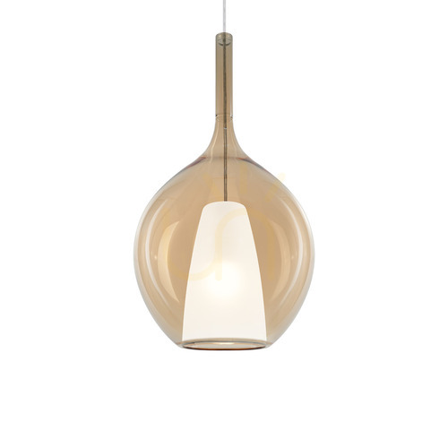 Check Pendant Light Ideallux Kalique Amber Glass 28 cm 359632