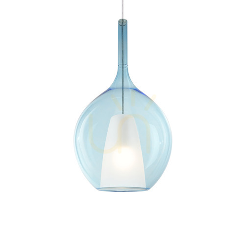 Check Pendant Light Ideallux Kalique Blue 28 cm 359694