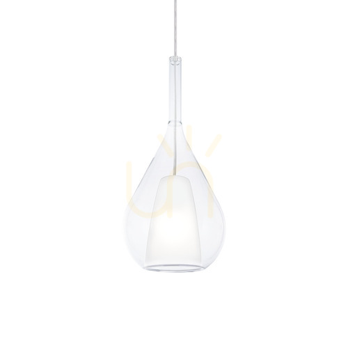 Check Pendant Light Ideallux Kalique Transparent Glass 18 cm 360072