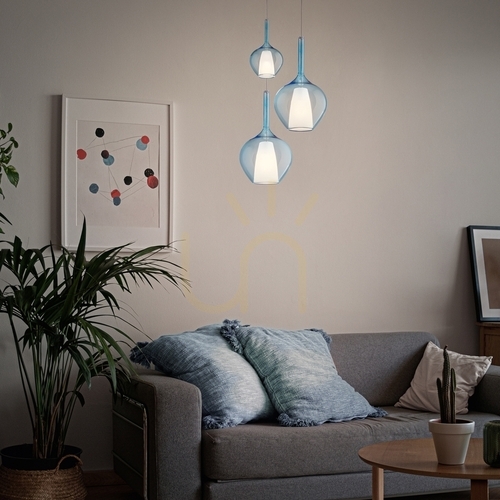Check Pendant Light Ideallux Kalique Blue 28 cm 359816