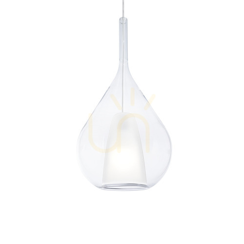 Check Pendant Light Ideallux Kalique Transparent Glass 28 cm 359793
