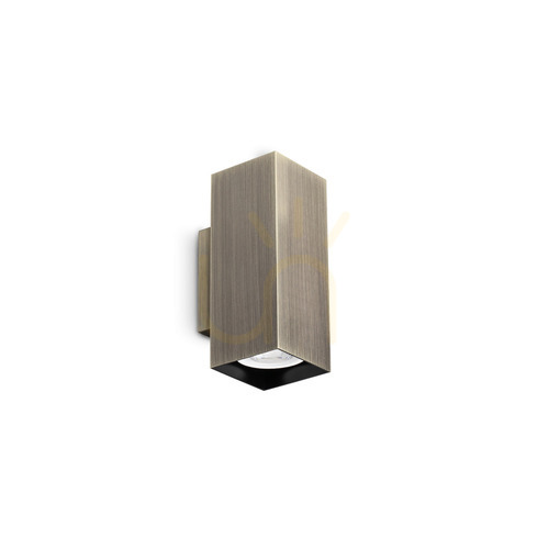Check Wall Light Ideallux Look 370231 Brass Up Down GU10 2-Light 15 cm