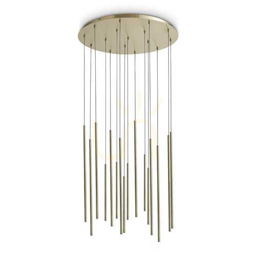Check Pendant Light Ideallux Look Brass 16-Light LED 70 cm 3000K 371153