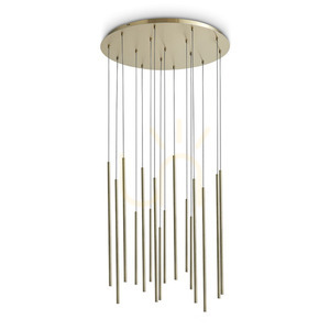 Pendant Light Ideallux Look Brass 16-Light LED 70 cm 3000K 371153 small 0