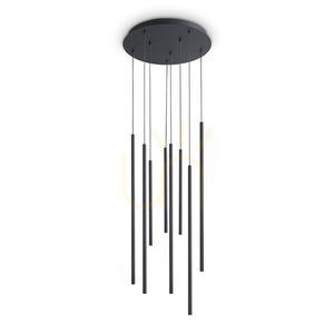Pendant Light Ideallux Look Black Glass Metal 45 cm 3000K 371177 small 0