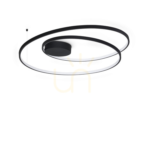 Check Plafon sufitowy Ideallux OZ 365053 czarny LED 52W 3000K 80 cm