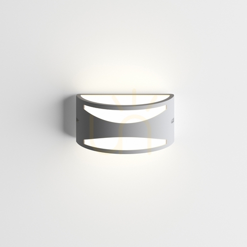 Check Outdoor Wall Lamp Ideallux REX 370972 Grey Round 25 cm IP44