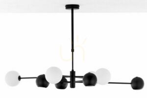 JUPITER MOKA 1998 black and white chandelier, 4×G9 + 4×GU10 small 0