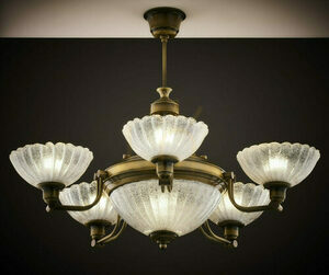 CARMEN Brass E27 chandelier JUPITER small 12