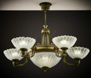CARMEN Brass E27 chandelier JUPITER small 15