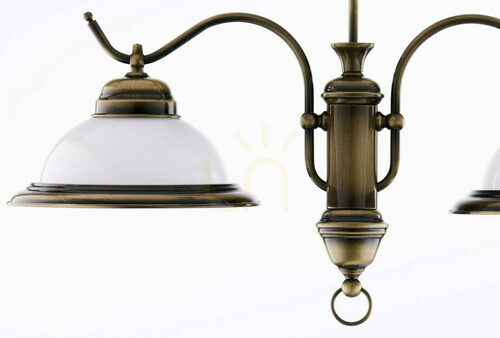 Check Jupiter OPAL 12 chandelier, 2×E27, patinated brass finish
