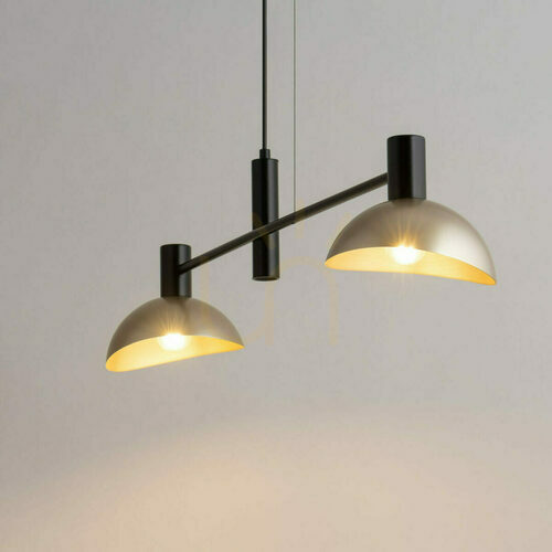 Check Artis Sigma pendant lamp black gold 2-light E14 90 cm 40566