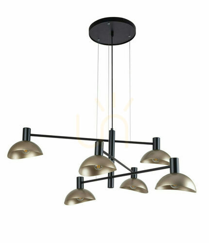 Check Artis 6 Pendant Light Sigma Black Gold E14 40569