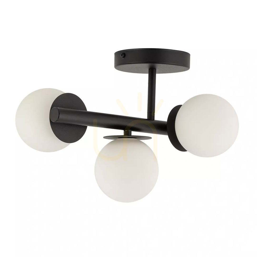 Plafon Sigma Avola 3-punktowy czarny biały szkło 30 cm 40790