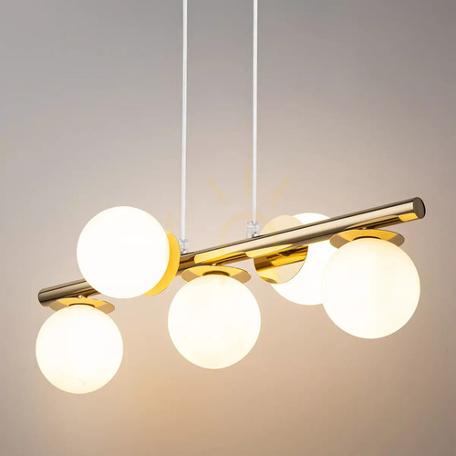 Check Pendant Light Sigma Avola 5 Gold White G9 40795