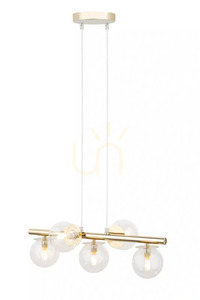 Pendant Light Sigma Avola 5-Light Gold Transparent Glass 40799 small 0
