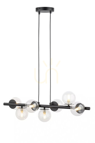 Check Sigma Avola 7-Light Black Glass Pendant Lamp 40792