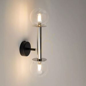 Wall Lamp Sigma Daisy 2 Black Silver Transparent Glass 12W G9 40756 small 1