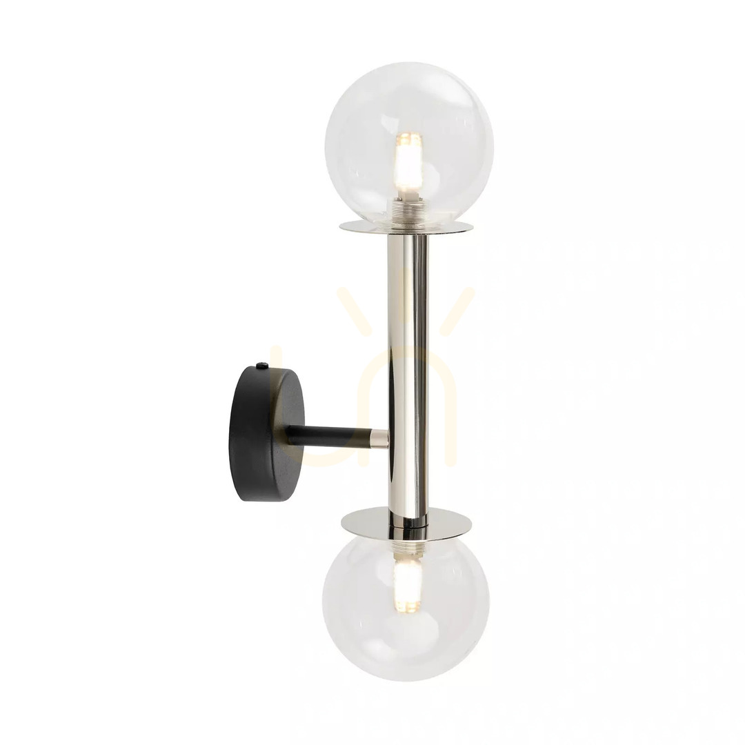 Wall Lamp Sigma Daisy 2 Black Silver Transparent Glass 12W G9 40756