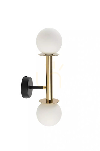 Check Wall Lamp Sigma DAISY 2-Light Black Gold White Glass G9 40774